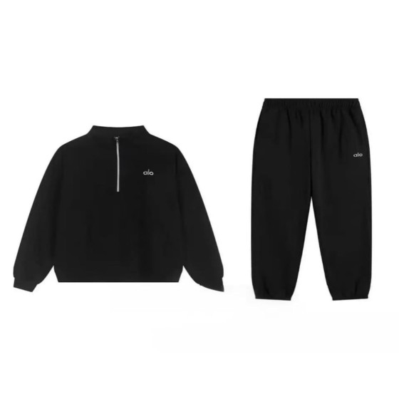 ALO Black Half-Zip Jogger Suit